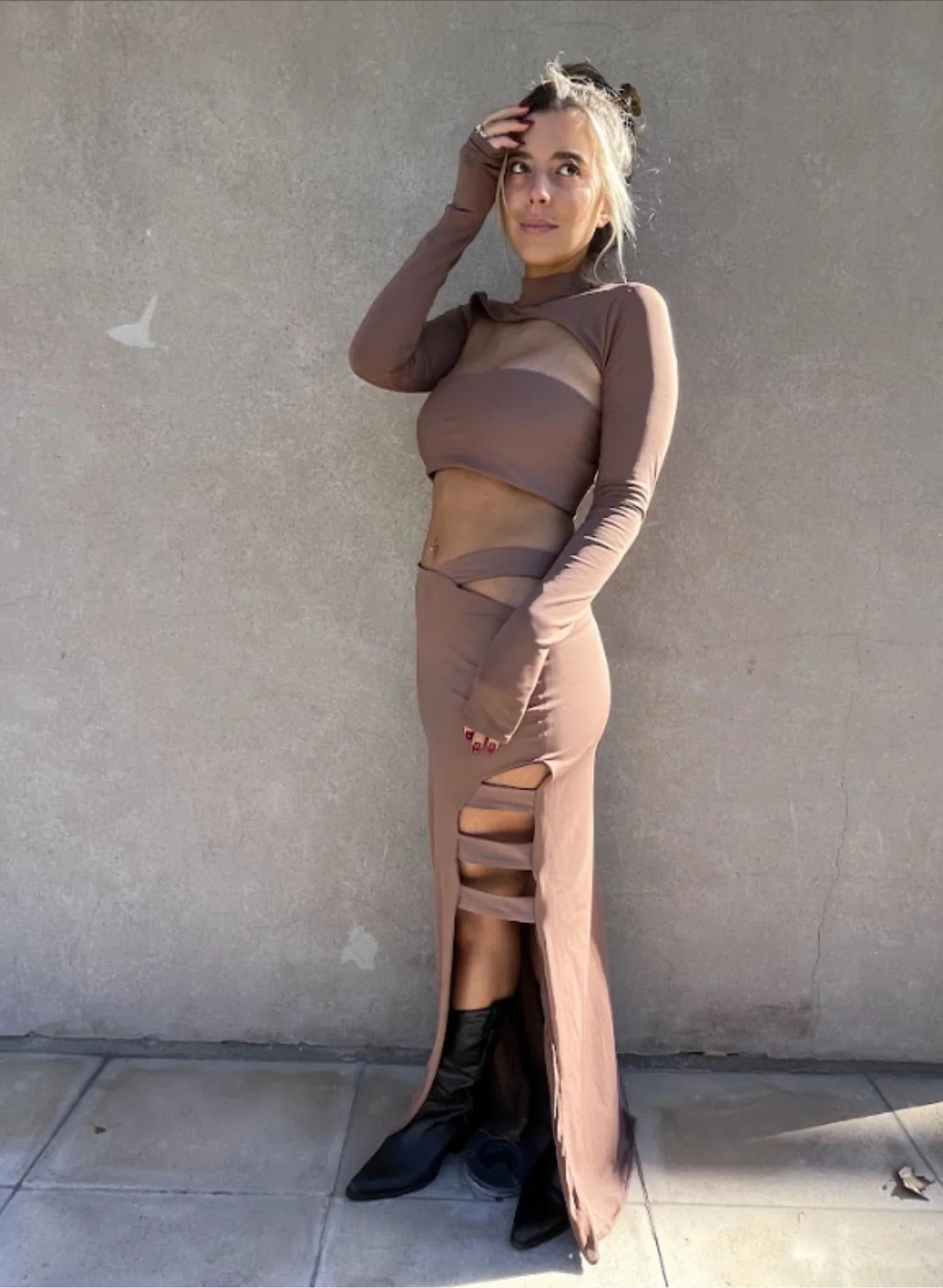 CONJUNTO VESTIDO ONWAY CON MANGUITAS