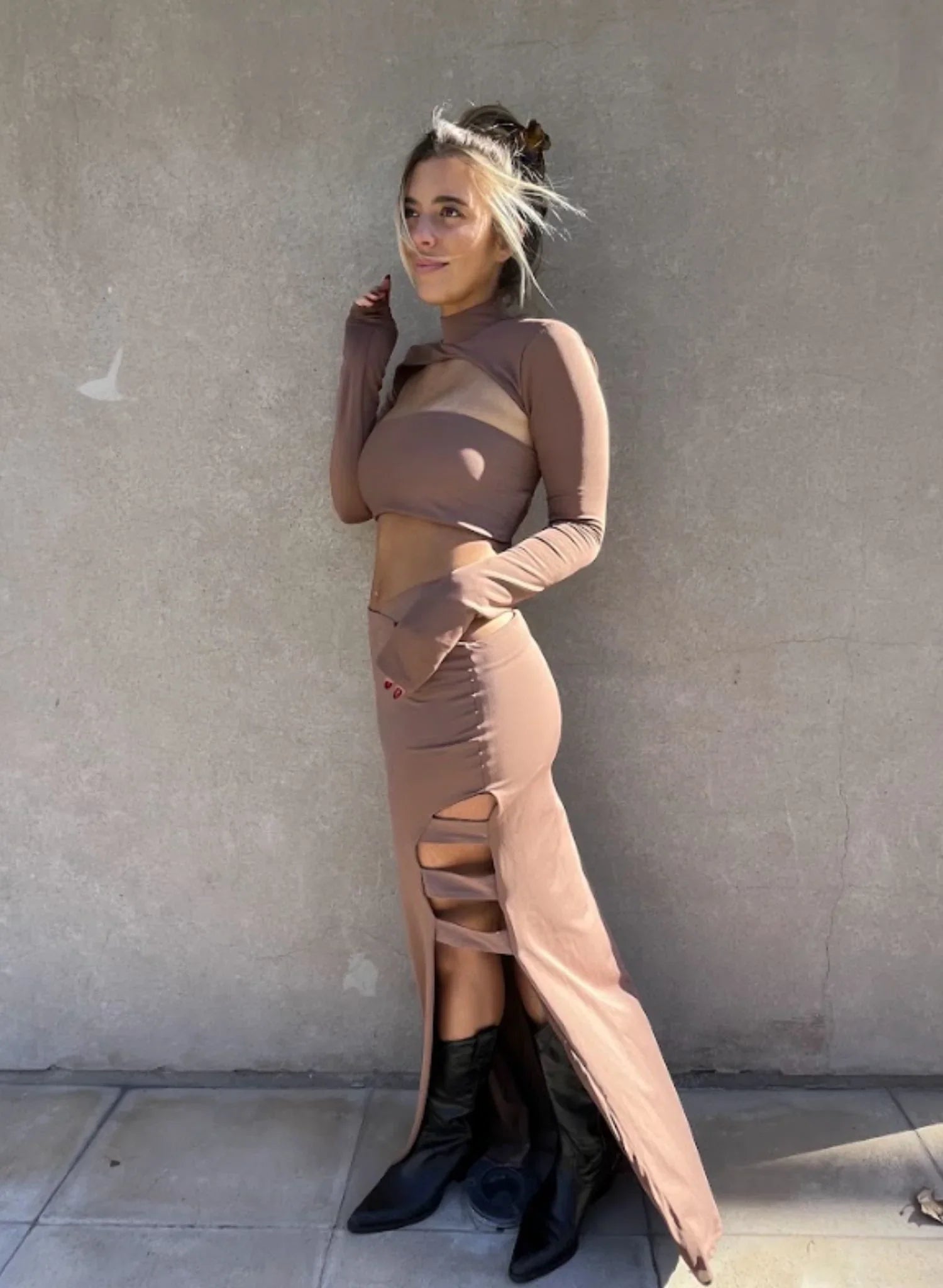 CONJUNTO VESTIDO ONWAY CON MANGUITAS