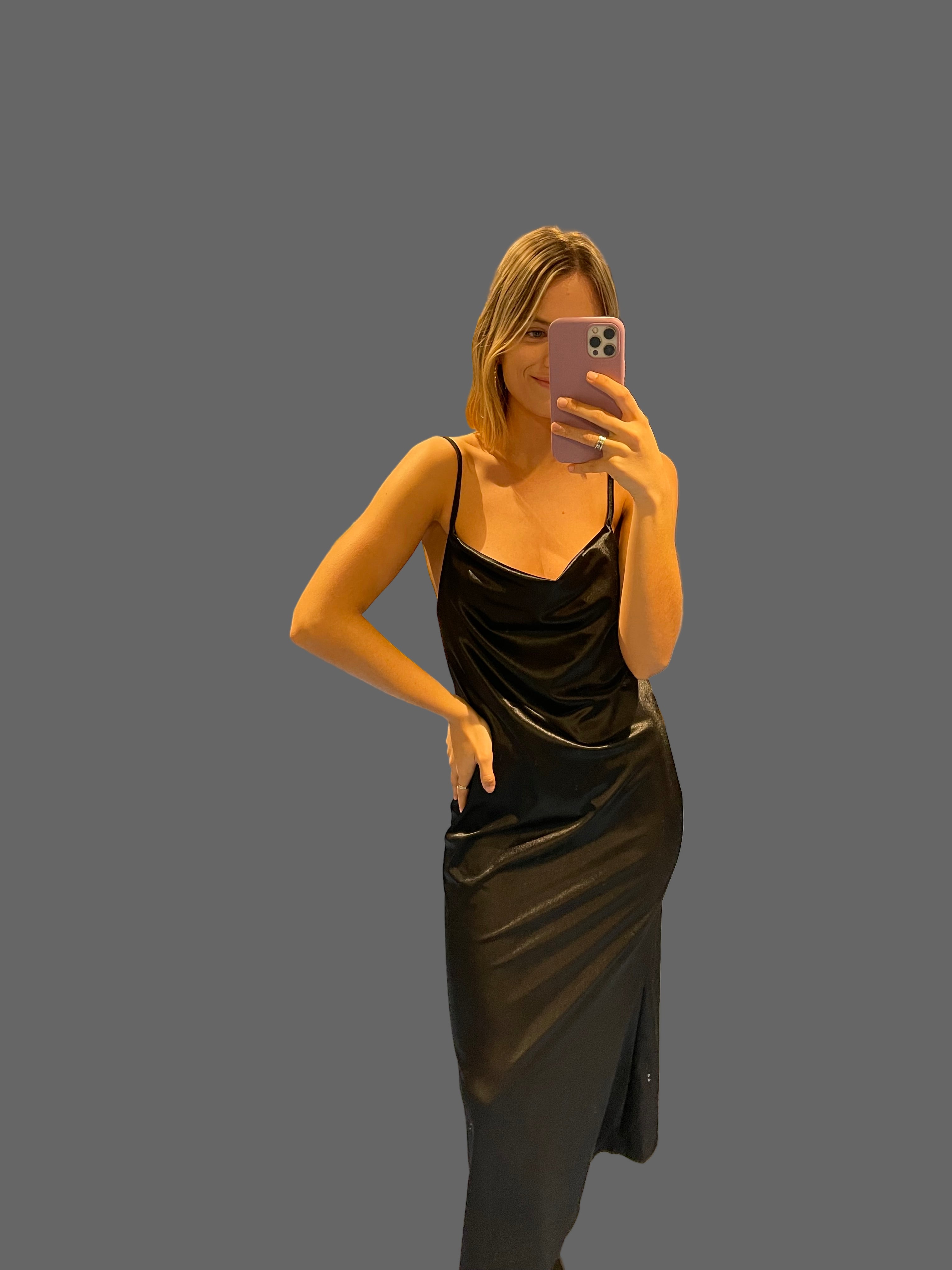 VESTIDO LENCERO NEGRO CLASICO